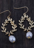 Boho Earrings, RH Dangle Earrings, White Peal Olive